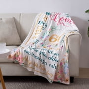 60th Birthday Gifts for Women,60th Birthday Decorations Women,60th Birthday Gift Ideas,Happy 60th Birthday Decorations for Her,Wife,Sister,Friend,Soft Throw Blanket 50 X 60