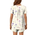 thumbnail image 3 of Tnhcen Women's Comfy Pajamas Set Heart Shaped Romantic Comf Ort Le Short Sleeve Nightwear Home Clothes, 3 of 5