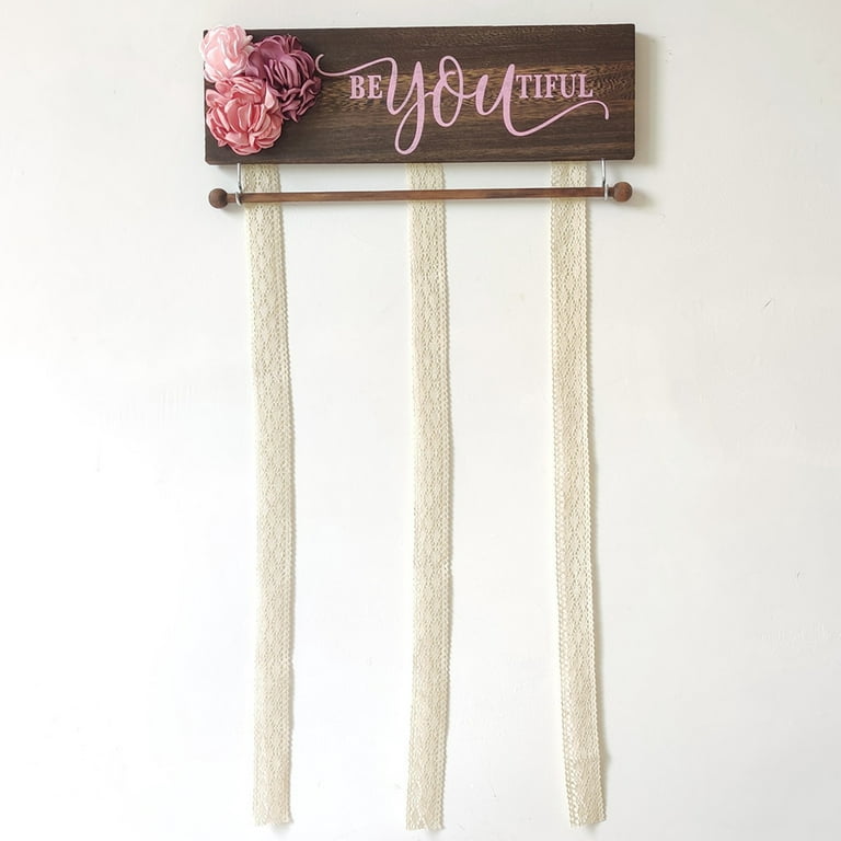 RusticInspiredGoods Personalized Bow & Headband Holder with Personalized Bow