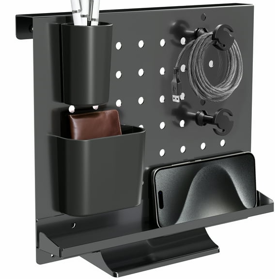 VIVO Black 12 x 10 inch Freestanding Pegboard Desk Organizer