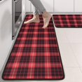 thumbnail image 2 of Kitchen Rugs Sets Of 2,Red and Black Plaid Pattern Anti Fatigue Kitchen Mat Rugs Non Slip Washable,Decorative Kitchen Floor Mats for Kitchen,Sink,Laundry,17"x47"+17"x47", 2 of 5