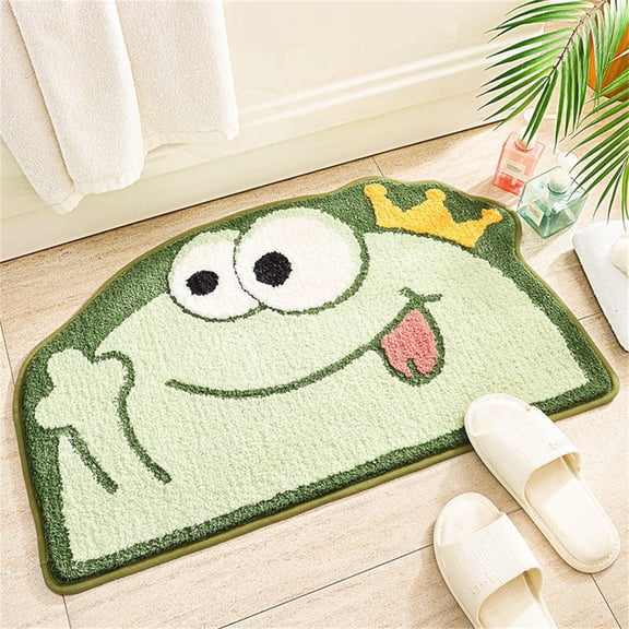 Herrnalise Cute Bathroom Rug,Funny Half Round Bath Decor Mat for Boys Girls Room,Soft Cozy Water Absorbent Non Slip Mat,Plush Fluffy Microfiber Bath Floor Mat for Bedroom Toilet 16x24 inch