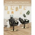 thumbnail image 2 of Baasha Barber Chair Reclining Hair Salon Chair, All Purpose Gold Salon Chair for Hair Stylist, 360 Degrees Rolling Swivel Styling Chair, Shampoo Chair Tattoo Chair - Black, 2 of 9