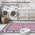 thumbnail image 5 of ODIKA 2'x3' Machine Washable Non-Slip Area Rug, Luxurious Black and Floral High Traffic Rug, Pink, 10759, 5 of 7