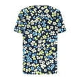 thumbnail image 6 of Hvot&aat Womens Summer Exotic Floral Printed T Shirts Casual Pleated Short Sleeve Blouses Loose Flowy Pullover, 6 of 6