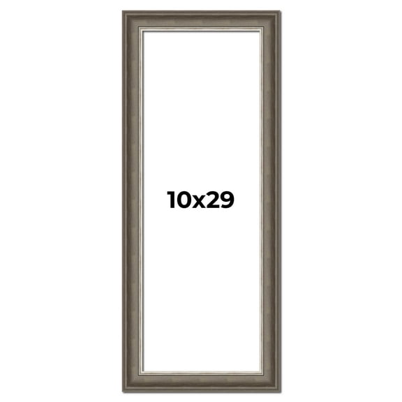 10x29 Frame Brown Solid Wood Picture Frame | 1.75 Inch Moulding Width | Austin Frame Complete with