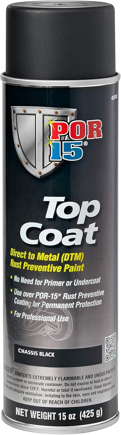 Por-15 Top Coat Chassis Black Direct To Metal Spray Paint POR-15