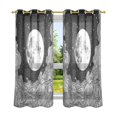 thumbnail image 6 of Yayeee Window Curtains Set of 2 for Living Room Light Filtering 63"x52", Black Moon, 6 of 7