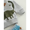 thumbnail image 6 of Bagilaanoe 2Pcs Newborn Baby Girl Boy Long Pants Set Dinosaur Print Long Sleeve Hooded Pullover Tops+ Trousers Infant Fall Casual Sweatsuit, 6 of 9
