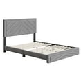 thumbnail image 5 of Boyd Sleep Barcelona Gray Linen Full Size Fully Upholstered Platform Bed Frame with Adjustable Headboard, 5 of 15
