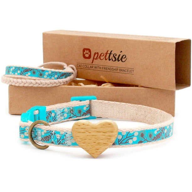 porcelana mayor ciclo Pettsie Turquoise Breakaway Cat Collar Heart and Matching Friendship  Bracelet in Earth-Friendly Gift Box - Walmart.com