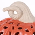 thumbnail image 4 of Light-Up Ceramic Pumpkin Tabletop Decoration, Orange, 8", Fall by Way To Celebrate, 4 of 5