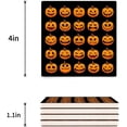 thumbnail image 3 of RYLABLUE Halloween Pumpkin Set of 6 Coaster for Drinks, Absorbent Ceramic Stone Coasters Cup Mat with Cork Base for Home Kitchen Room Coffee Table Bar Decor, 3 of 4