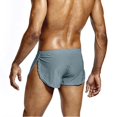 thumbnail image 5 of Zynviq Elastic Waist Mens Underwear Gray Ice Silk Athletic Split Sides Solid Boxer Briefs Men's Briefs,M, 5 of 5
