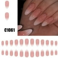 thumbnail image 4 of Press on Nails Omber Short Almond Fake Nails French Tip Glossy False Nails Stick Glues on Nails Artificial Fingernails, 4 of 8