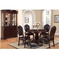 thumbnail image 6 of Dark Brown Gorgeous Traditonal Dining Room 5pc Set Round Dining Table 4x Chairs Faux Leather Espresso Finish Formal Kitchen, 6 of 6
