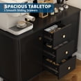 thumbnail image 5 of 47" Sideboard Buffet Cabinet, Entryway Coffee Bar Cabinet with 3 Drawers, Wooden Floor Cupboard, Fluted Media Console Table for Living Room, 5 of 7