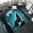 thumbnail image 3 of Blue Full Moon Wolf Shaggy Area Rug, Rugs for Living Room Bedroom Non Slip Door Mat Indoor Carpet Machine Washable Nursery Home Decor Floor Mats for Entryway 60x39in-#, 3 of 5
