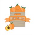 thumbnail image 3 of Peach Duvet Cover Set, Cartoon Illustration of Ripe Fruits in a Box with Fresh Peaches Lettering, Decorative 3 Piece Bedding Set with 2 Pillow Shams, Queen Size, Apricot Dusk and White, by Ambesonne, 3 of 3