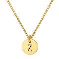 thumbnail image 1 of Flmtop Femmes Lettre Ronde Pendentif en Acier Titane Chaîne Clavicule Collier Bijoux Cadeau, 1 of 10
