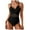 Black, variant on COMVALUE Womens One Piece Swimsuit Metal Modest Tummy Control Bathing Suit Slimming Full Coverage Mesh Swim Suits (Blue, M)