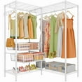 thumbnail image 2 of VIPEK L9 L Shape Garment Rack Heavy Duty Clothing Rack with 4 Adjustable Shelves & Slid Baskets, Freestanding Clothes Rack Metal Wardrobe Closet Rack, 44.6"L x 39"W x 72.9"H, Max Load 580LBS, White, 2 of 4