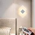 thumbnail image 2 of Modern Wall Sconce 6W, LED Wall Lamp with Remote Control, 3000-6500K Dimmable Up and Down Indoor Acrylic Material Wall Mounted Wall Lights for Living Room Bedroom Hallway,E, 2 of 7