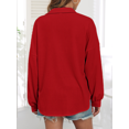 thumbnail image 3 of FIUFY Women's Casual Oversized Top Long Sleeve Tops Baggy Button Shirts V Neck Waffle Knit Loose Fit Tunic, 3 of 9