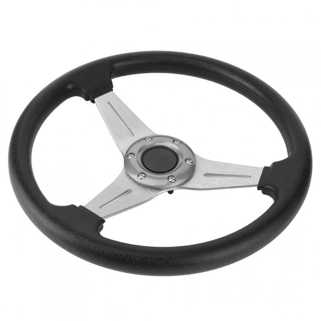 Volant de Drift, Résistant à l'Usure Anti-Rouille 14 Pouces Volant en Alliage d'Aluminium PU pour Modification Auto Rouge, Noir, Argent