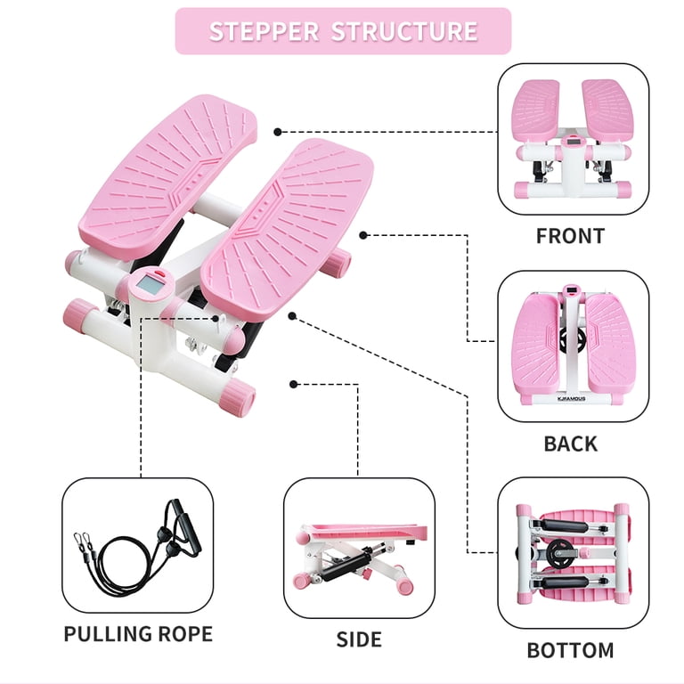 Home Gym Equipment Home Gym Mini Stepper With Resistance Bands & LED ...