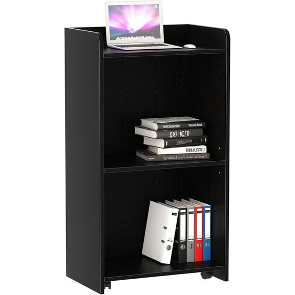 Podium Stand - Portable Podium Stand with 4 Rolling Wheels, Pulpits for Churches with Adjustable Shelf, Hostess Stand, Mobile Teacher lecterns & podiums for Church, Classroom, Office (Black)