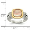thumbnail image 4 of 925 Sterling Silver With Real 14kt Black Mother of Pearl & Diamond Ring Size: 6; for Adults and Teens; for Women and Men, 4 of 5