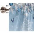 thumbnail image 5 of Blue Christmas Kitchen Curtains and Valances Set, Rod Pocket Curtains Tier Farmhouse Window Curtains 36 Inch Length, Winter Xmas Pine Tree Snowflake Ball 3 Piece Kitchen Curtains Set, 5 of 6