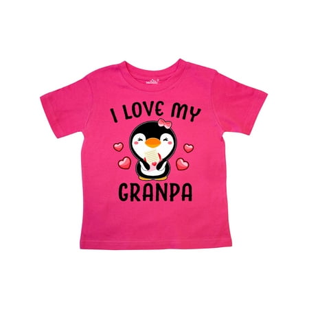 

Inktastic I Love My Granpa with Cute Penguin and Hearts Gift Toddler Toddler Girl T-Shirt