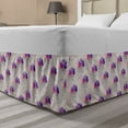 thumbnail image 1 of Geometric Bed Skirt, Retro Triangle Pattern Geometric Art Mosaic Rain Drops on Polka Dots Print, Elastic Bedskirt Dust Ruffle Wrap Around for Bedding Decor, 4 Sizes, Purple Grey Pink, by Ambesonne, 1 of 2