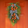 thumbnail image 4 of Easter Wreath for Front Door and Windows 30 cm x 55 cm Rattan Hanging Decor with Artificial Radish and Spring Plants, 4 of 9