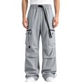 thumbnail image 2 of Mens Baggy Hiking Cargo Pants Multi Pockets Parachute Pants Tear Resistant Lightweight Relaxed Fit Wide Leg Pants Outdoor Climbing Trousers, 2 of 8