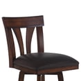 thumbnail image 2 of Armen Living Salem 30" Bar Height Swivel Wood Barstool in Pecan Finish and Brown Pu -, 2 of 5