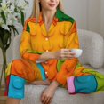thumbnail image 6 of Kdxio Colorful Building Blocks Women's Pajama Sets Long Sleeve Button Down Sleepwear Nightwear Soft Pjs Lounge Sets-Large, 6 of 7