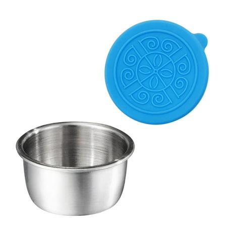 

Deals!! Durable Materials Stainless Steel Cup 50ML Sealed Crisper With Silicone Lid Dressing Container Ketchup Dipping Cup Dishwasher Safe A#