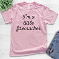 thumbnail image 2 of Kids I'm A Little Firecracker T-shirt, Youth Kids Boy Girl T-Shirt, July 4th Shirt, Patriotic Shirt, Light Pink, Medium, 2 of 4