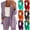Dark Gray, variant on 2 Pc Women閳ユ┎ Casual Long Sleeve Open Front Blazer Lapel Collar Cardigan Plus Size Work Jackets with Long Pants Suits Hot Pink,XL