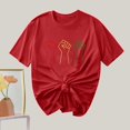 thumbnail image 4 of Camiseta de Cuello Redondo Impresa Nueva Moda Casual de Manga Corta de las Mujeres, Mezcla Ligera de Poliéster para la Primavera, 4 of 6