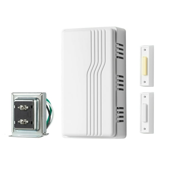 Heath Zenith Heath Zenith White Plastic Wired Contractor Doorbell Kit with Transformer, Chime, and 2 Push Buttons