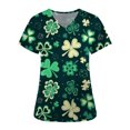 thumbnail image 3 of Blusa Informal de Manga Corta con Cuello En V para Mujer Fiudx Patrick'S Day con Bolsillos Impresos, 3 of 4
