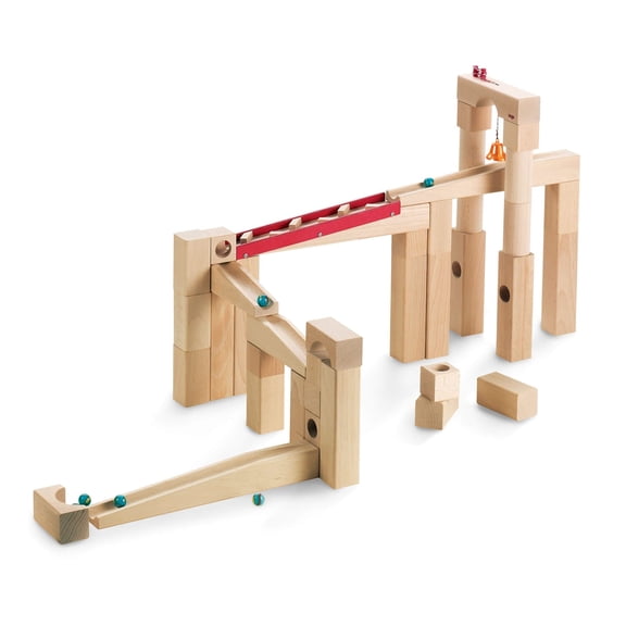HABA Wooden Marble Run Ball Track Set, STEM Toy for 4-10 Year Olds and Educational Building Set with 42 Pieces, Fun Marble Maze Game, Made in Germany