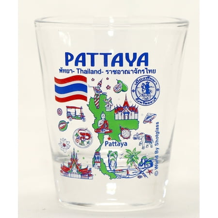 

Pattaya Thailand Landmarks and Icons Collage Shot Glass