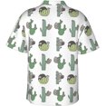 thumbnail image 2 of St. Patrick's Day Irish American Flag Mens Hawaiian Shirt Short Sleeve Casual Button Up Tropical Summer Beach Shirt, 2 of 9