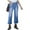Light Blue, variant on Women's Wide Leg Jeans Denim Pants Crop Flare Leg Jeans High Waisted Stretchy Straight Leg with Buttoned AnklesTrendy Casual with Pocket Light Blue