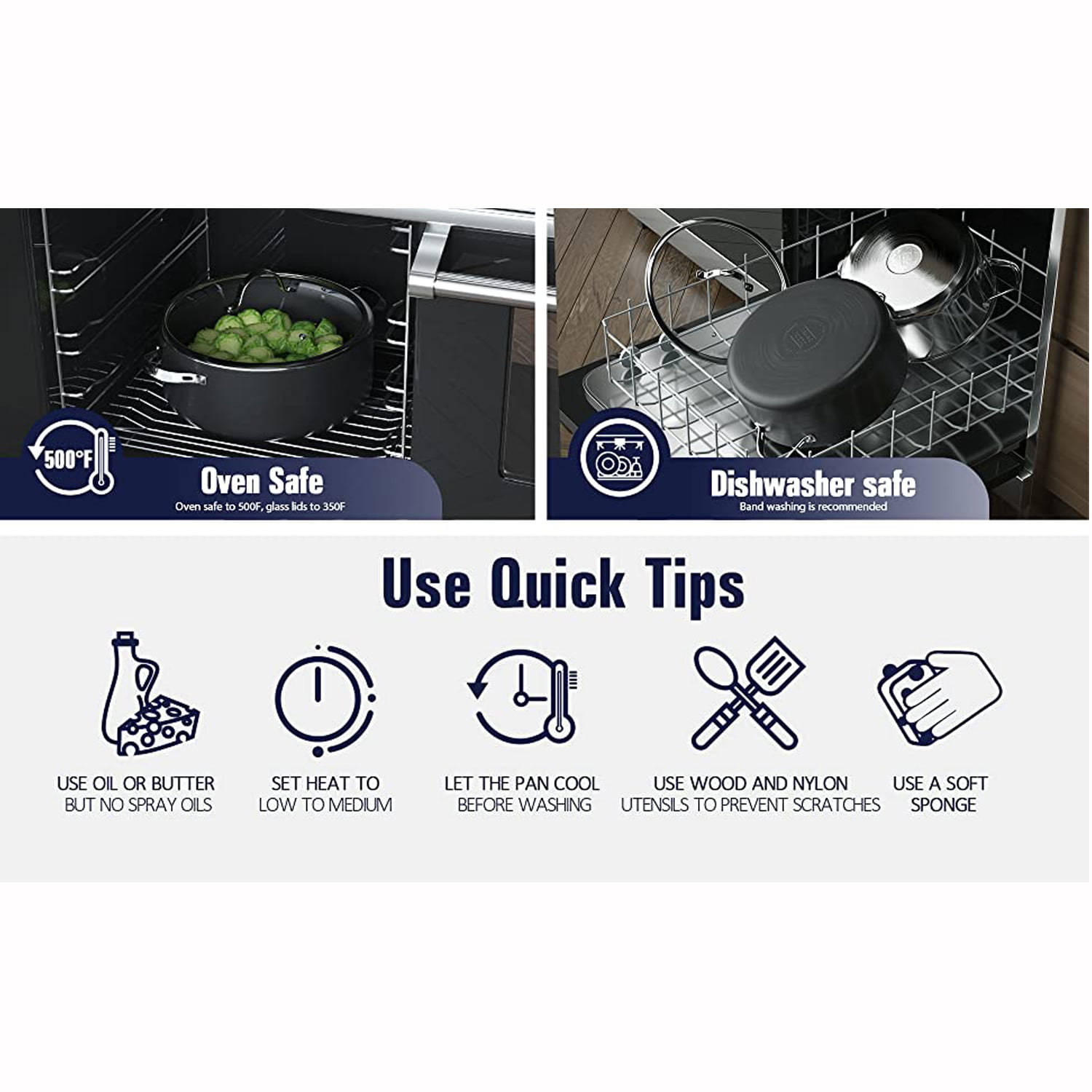 Walchoice 2 Quart Saucepan with Lid, 18/10 Stainless Steel Soup Pot for Home Kitchen, Transparent Lid & Dishwasher Safe - 2 qt